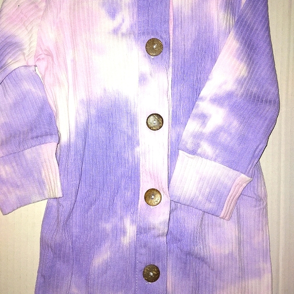 NWT Infants 12mo Pretty Purple Tie-dye knit long sleeve Gradient Jumpsuit - Picture 10 of 11
